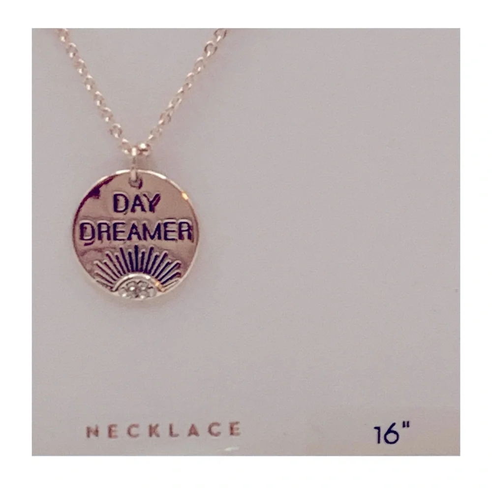 Signed LC Lauren Conrad Gold Plated Round Day Dreamer Pendant Necklace - Picture 4 of 7